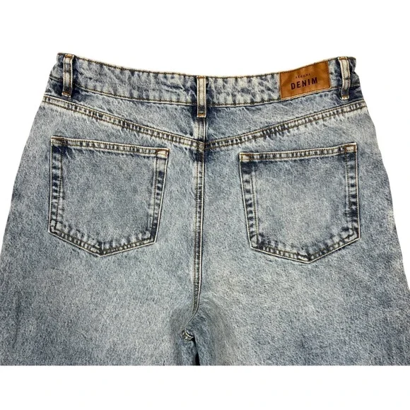 Sézane Le Wide Leg Jeans Sz FR 44 (US 12) Bleu Clair High Rise Organic Cotton - Picture 7 of 12